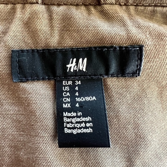 H&M jacket green cargo zip front size 4 small - Picture 7 of 7